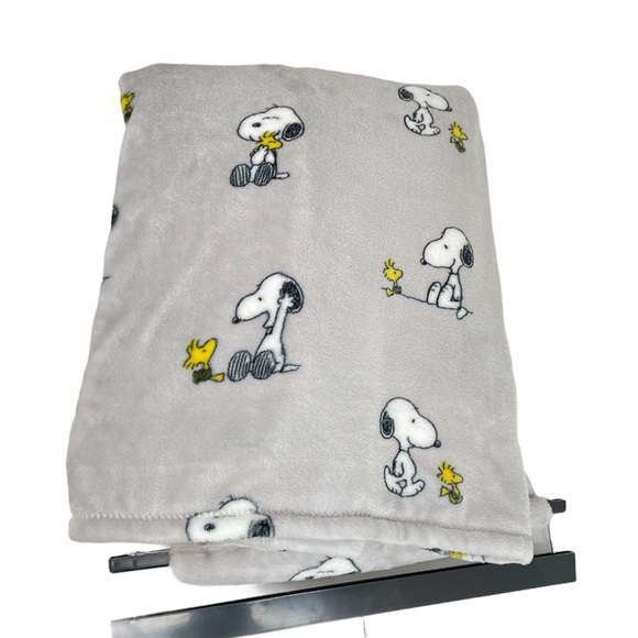 Peanuts Snoopy and Woodstock Throw Blanket, Gray, 50x70 - Picture 2 of 7